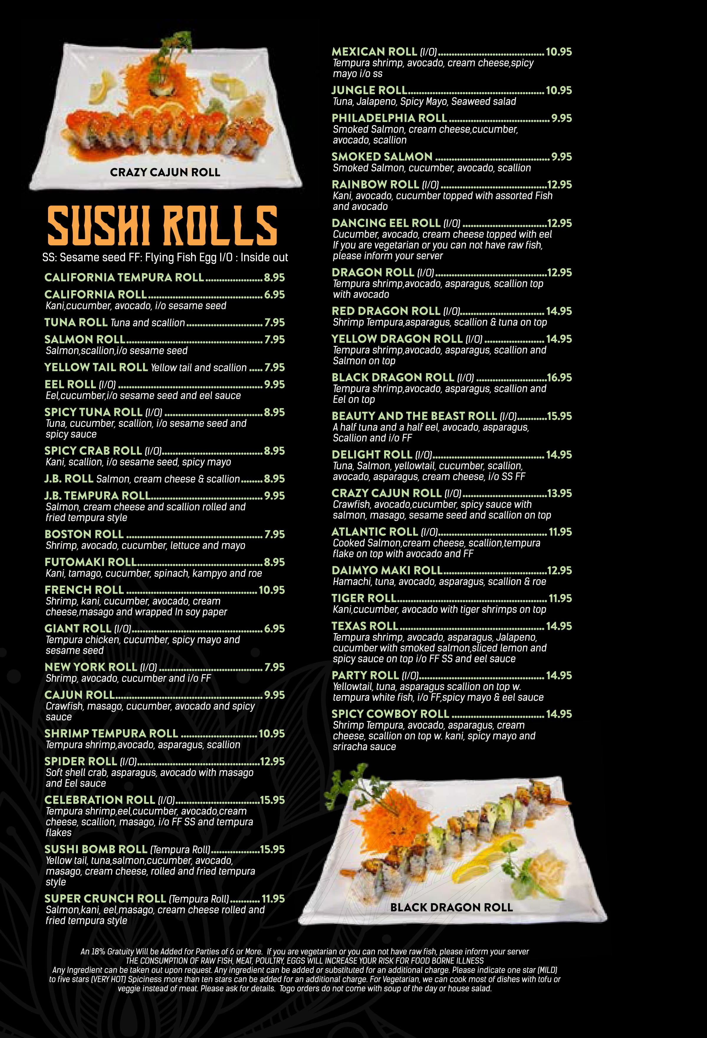 Main Menu P5 - Sushi Thai Delight I-35 Location (Edmond)